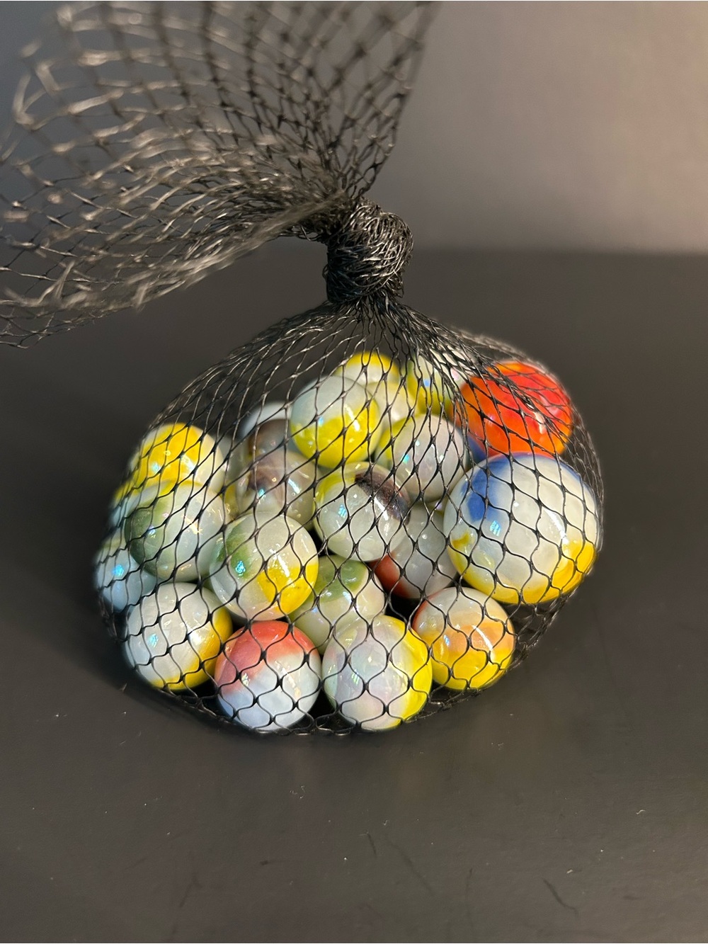 Mega Marbles Colorful Glass Marbles in Mesh Bag